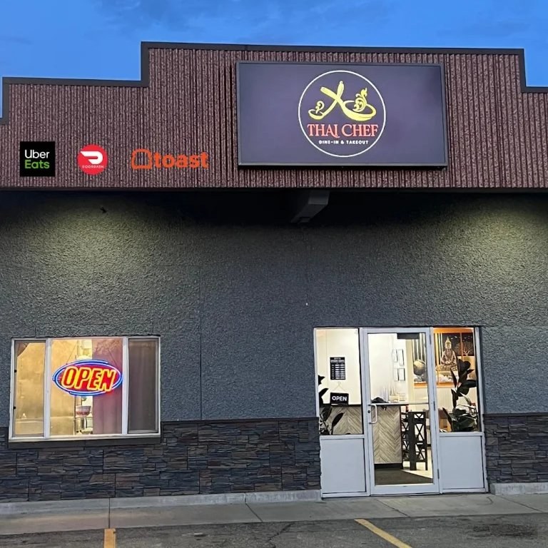 Thai Chef restaurant storefront sign in Fairbanks, Alaska