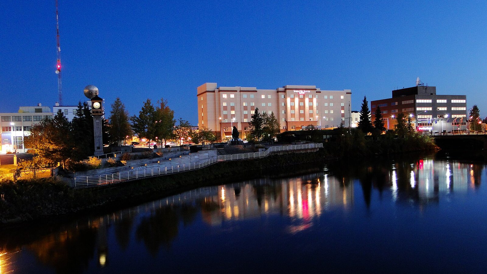 Downtown Fairbanks, Alaska on a clear day